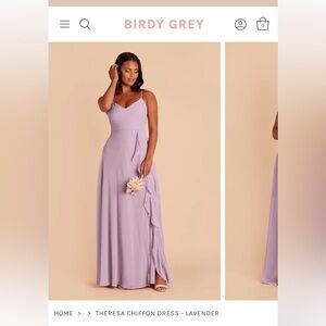 Extra Small Birdy Grey Lavender Theresa Dress with Slit